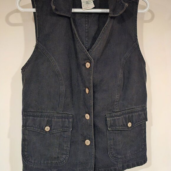 Black denim vest - Picture 4 of 5